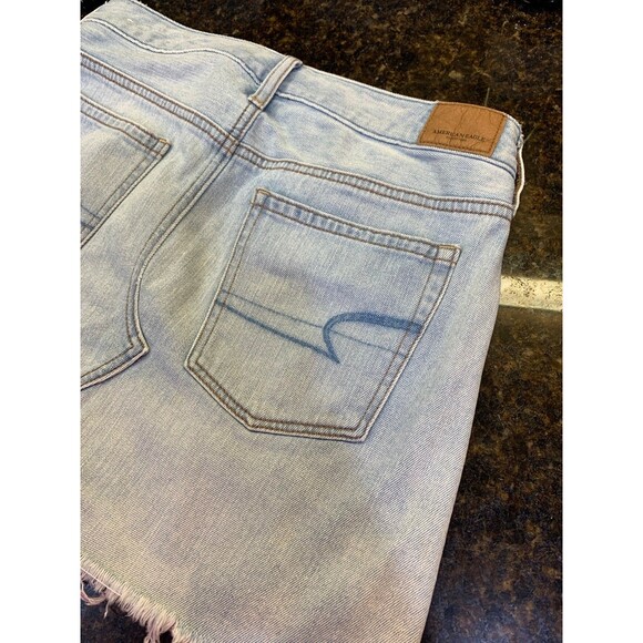 American Eagle Hi-Rise Festival Denim Miniskirt Light Wash Distressed - 6 - EUC - Picture 7 of 11